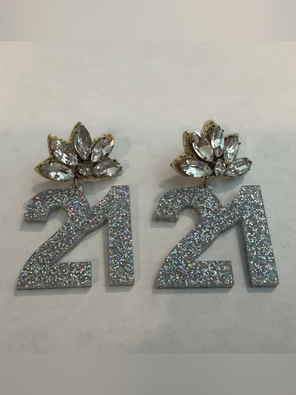 21st Birthday Blingy Earrings - Celebrate in style!